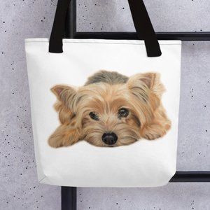 Yorkie Tote Bag, Yorkshire Terrier Tote Bag, 13" x 13" Yorkie Tote, Dog tote